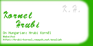 kornel hrubi business card