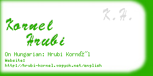 kornel hrubi business card